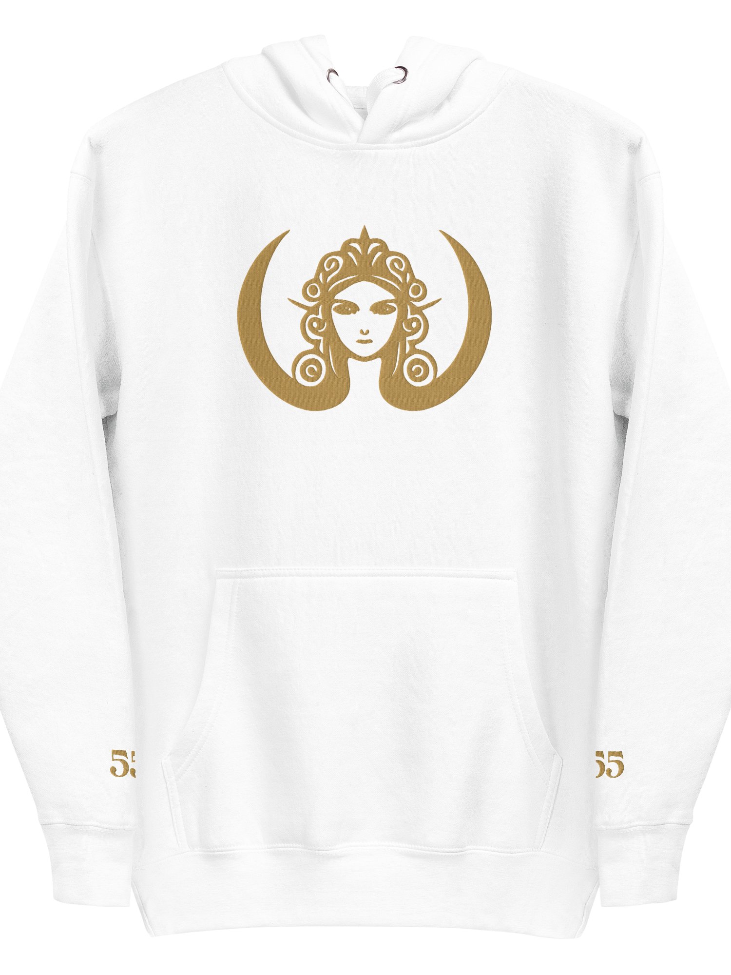 CIRCEMOON Divin Sacre Nombre 555 Hoodie, unisex, white product image (2)