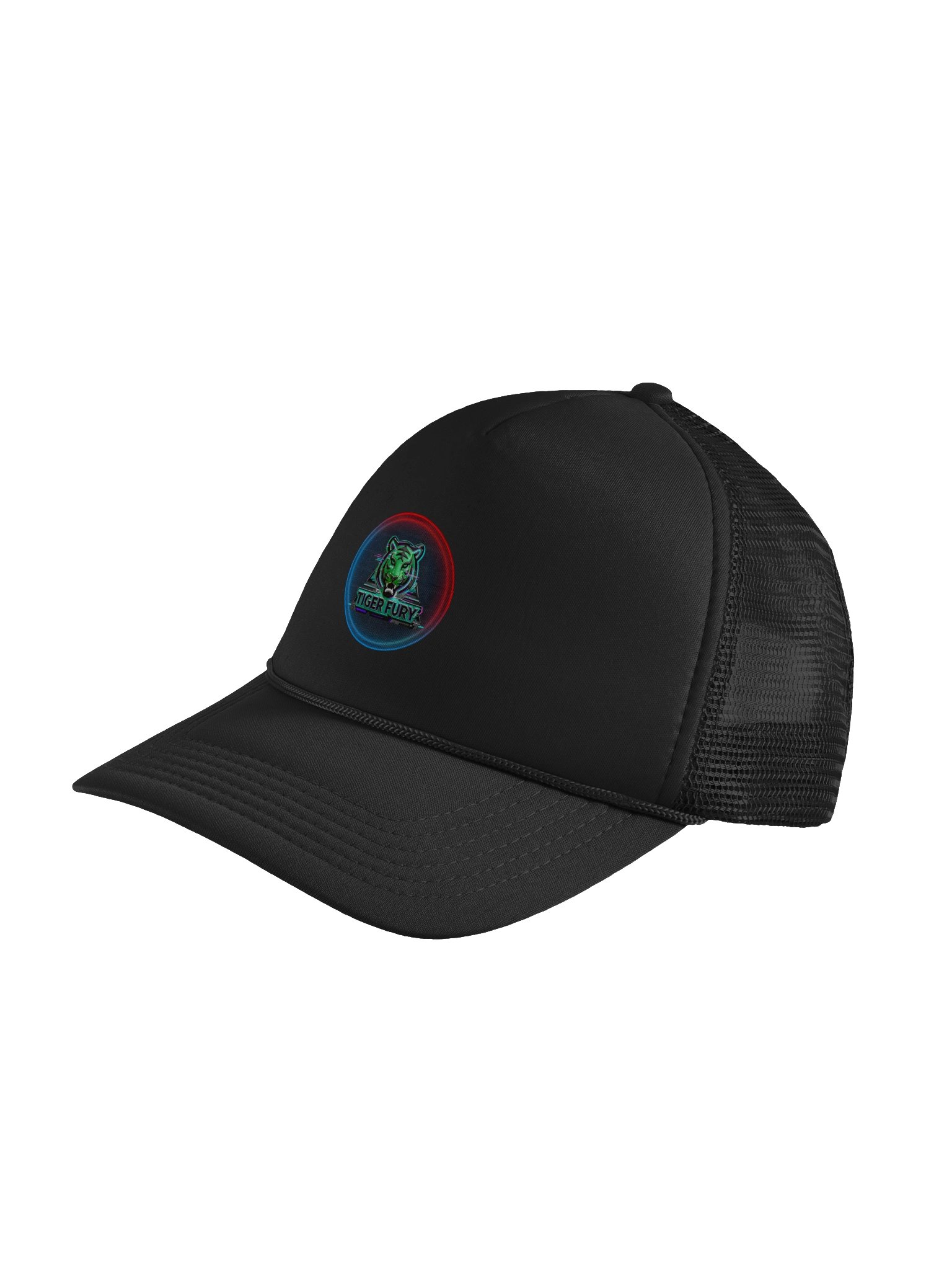 Tiger Fury Neon Glitch Trucker Hat product image (4)