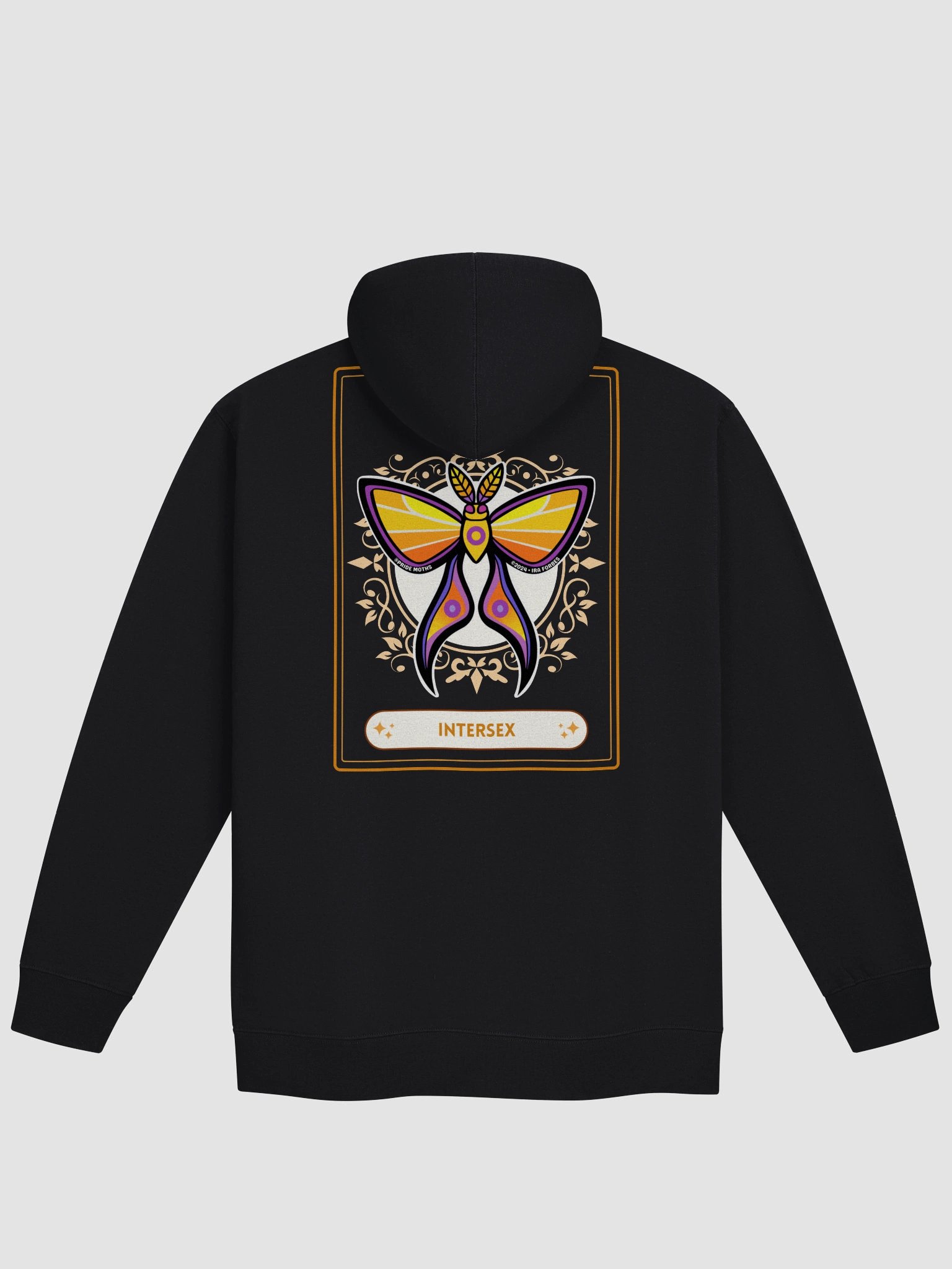 № 9 | INTERSEX PRIDE MOTH | TAROT CARD STYLE | ZIP-UP HOODIE product image (1)