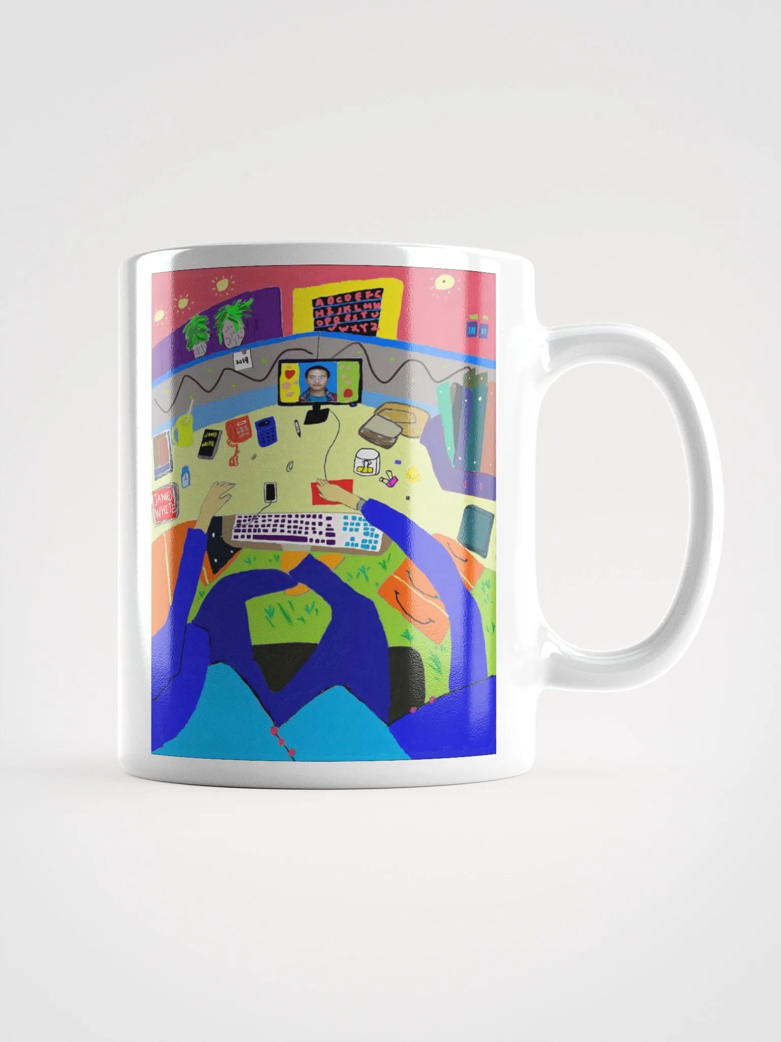 White Glossy Mug: office product image (1)