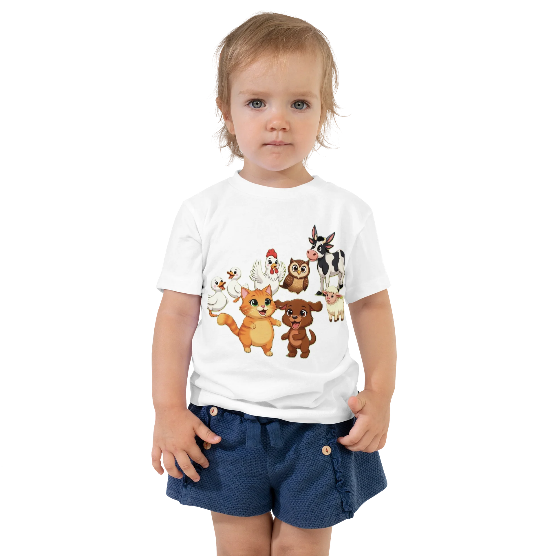 Farm Animals Kitten, Puppy, Chicken, Lamb & Horse Kids T-shirt product image (1)