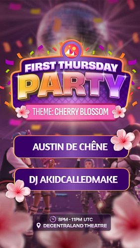 EXCITED TO ANNOUNCE🪩I’LL BE PLAYING THIS WEEK FOR THE FIRST THURSDAY PARTY!

JOIN @AustinDeChene AND @MAKEANFT AT THE DECENTR...