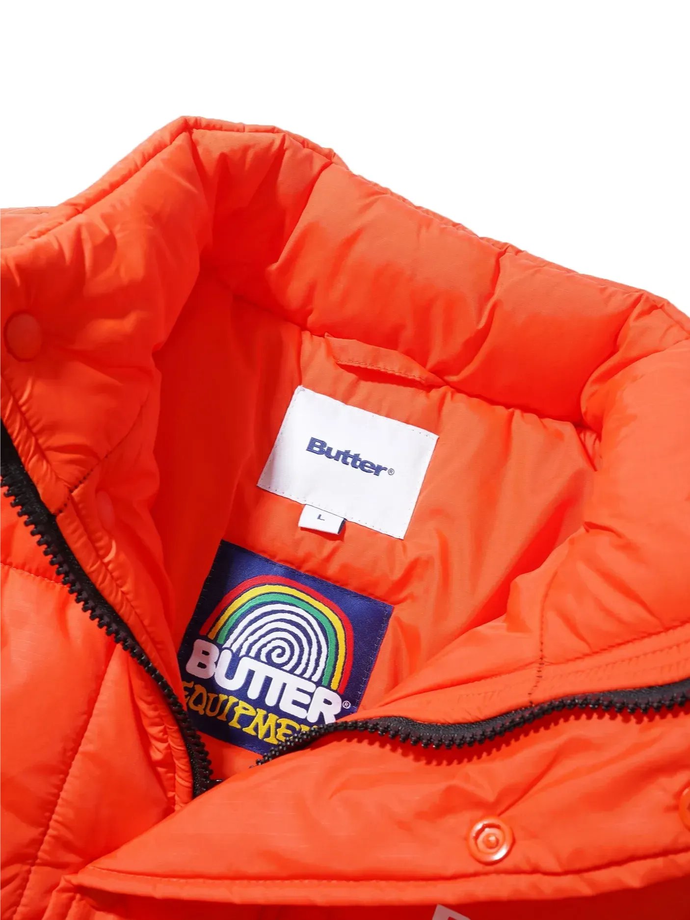 Orange Grid Puffer Jacket product image (3)