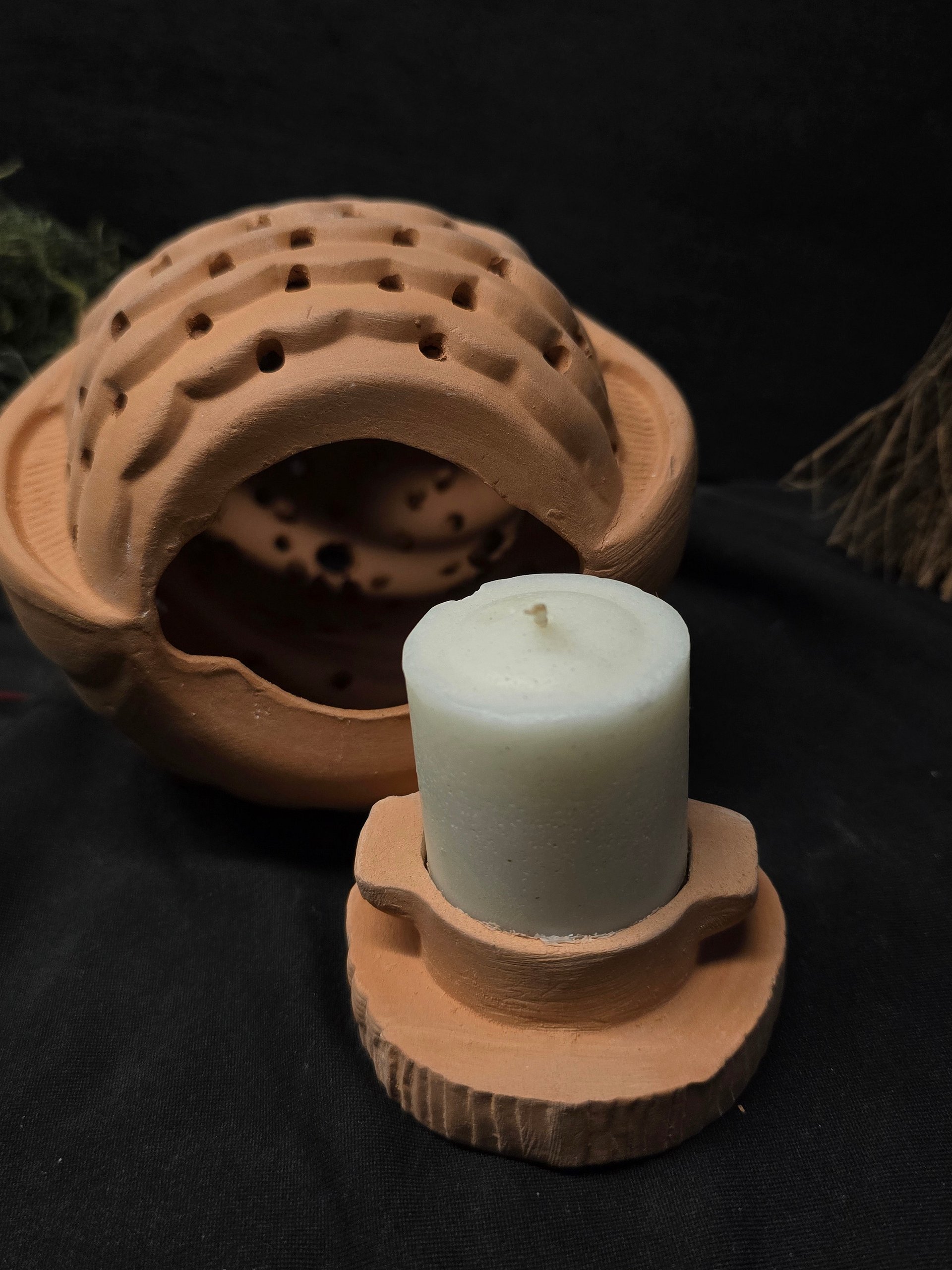 Terracotta Owl Candle holder, Candle Lantern product image (4)