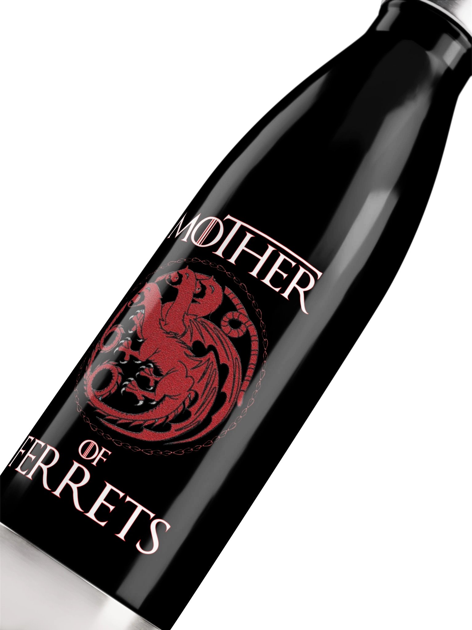Farm n' Fancy Mother of Ferrets Black Water Bottle | Funny Ferret Mom Gift product image (5)