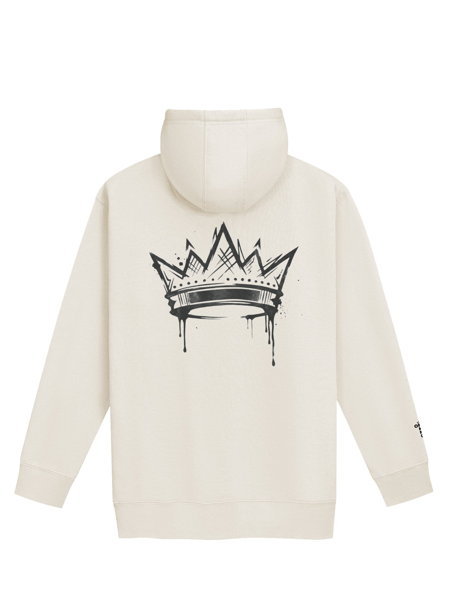 ONE KING True Crown Premium Soft Blend Hoodie with embroidered sleeve logo black print product image (25)