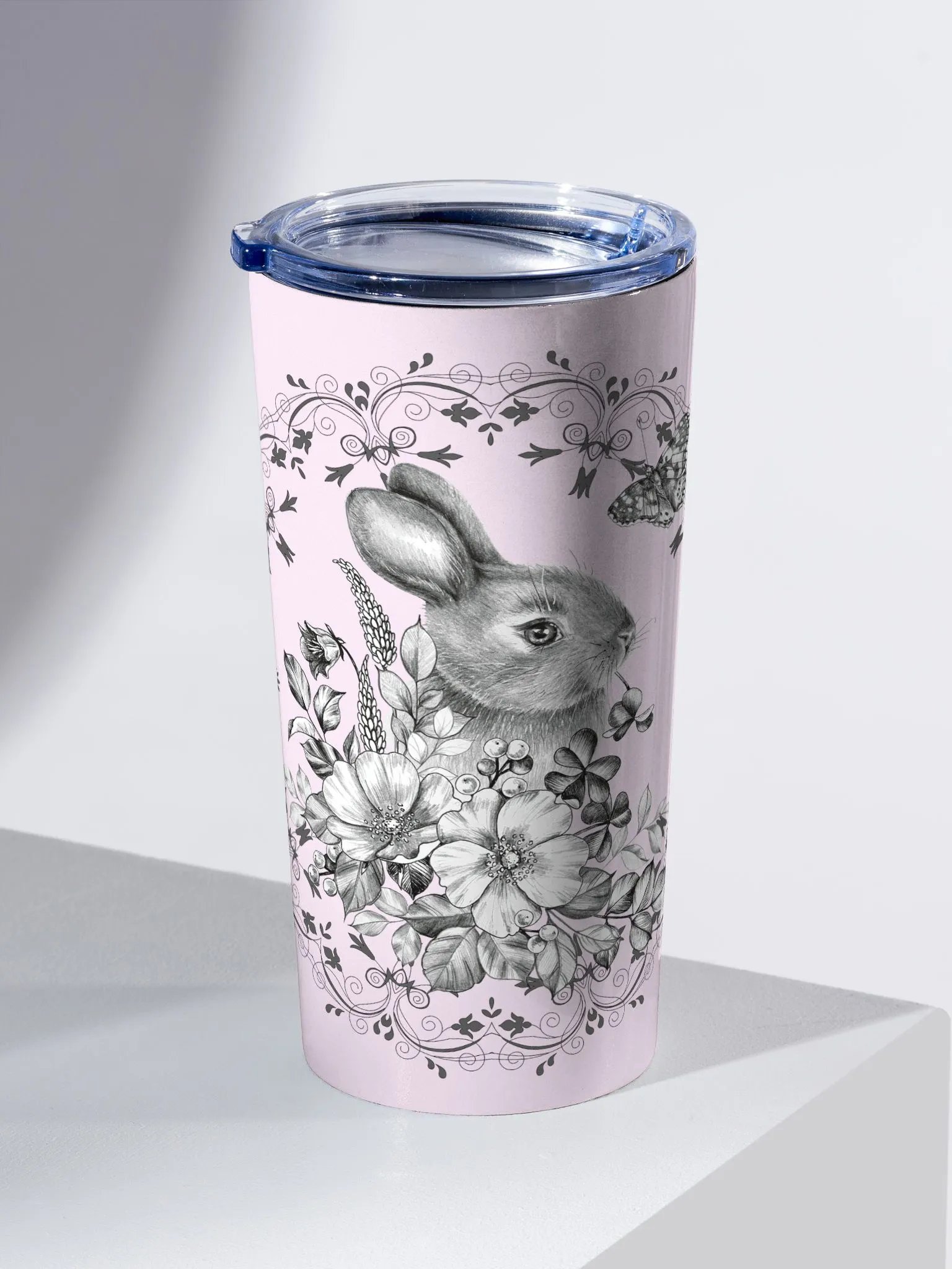 Floral Rabbit 20oz Stainless Steel Tumbler product image (2)