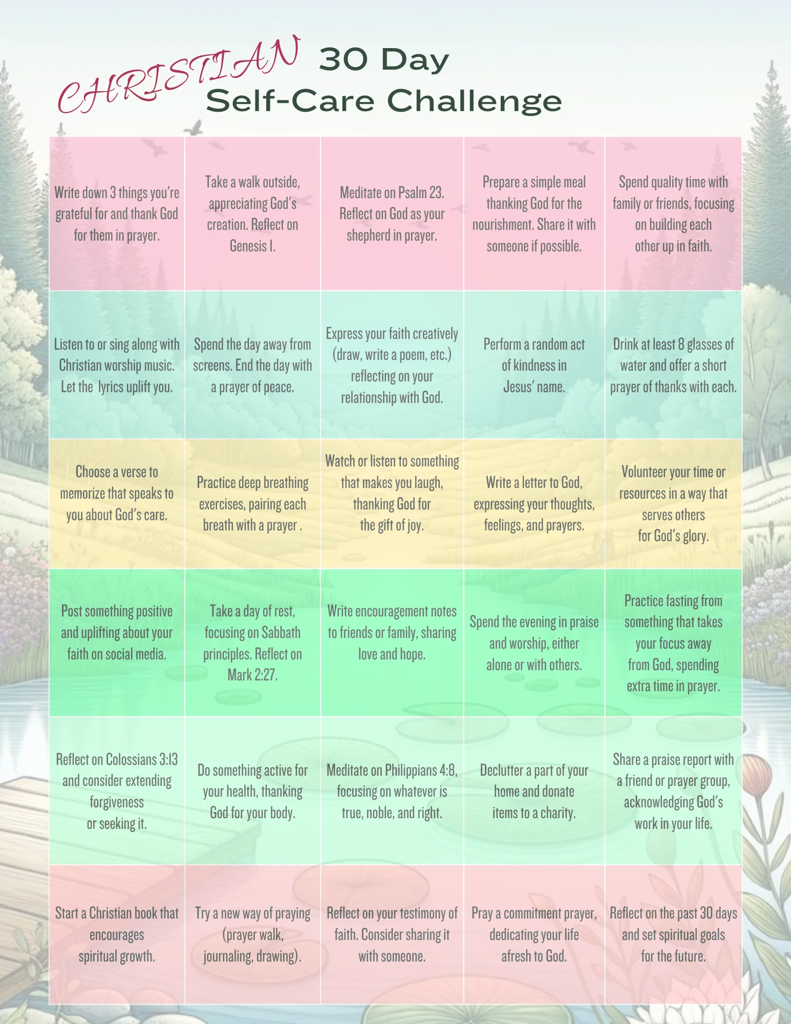 30 Day Christian Self-Care Challenge product image (1)