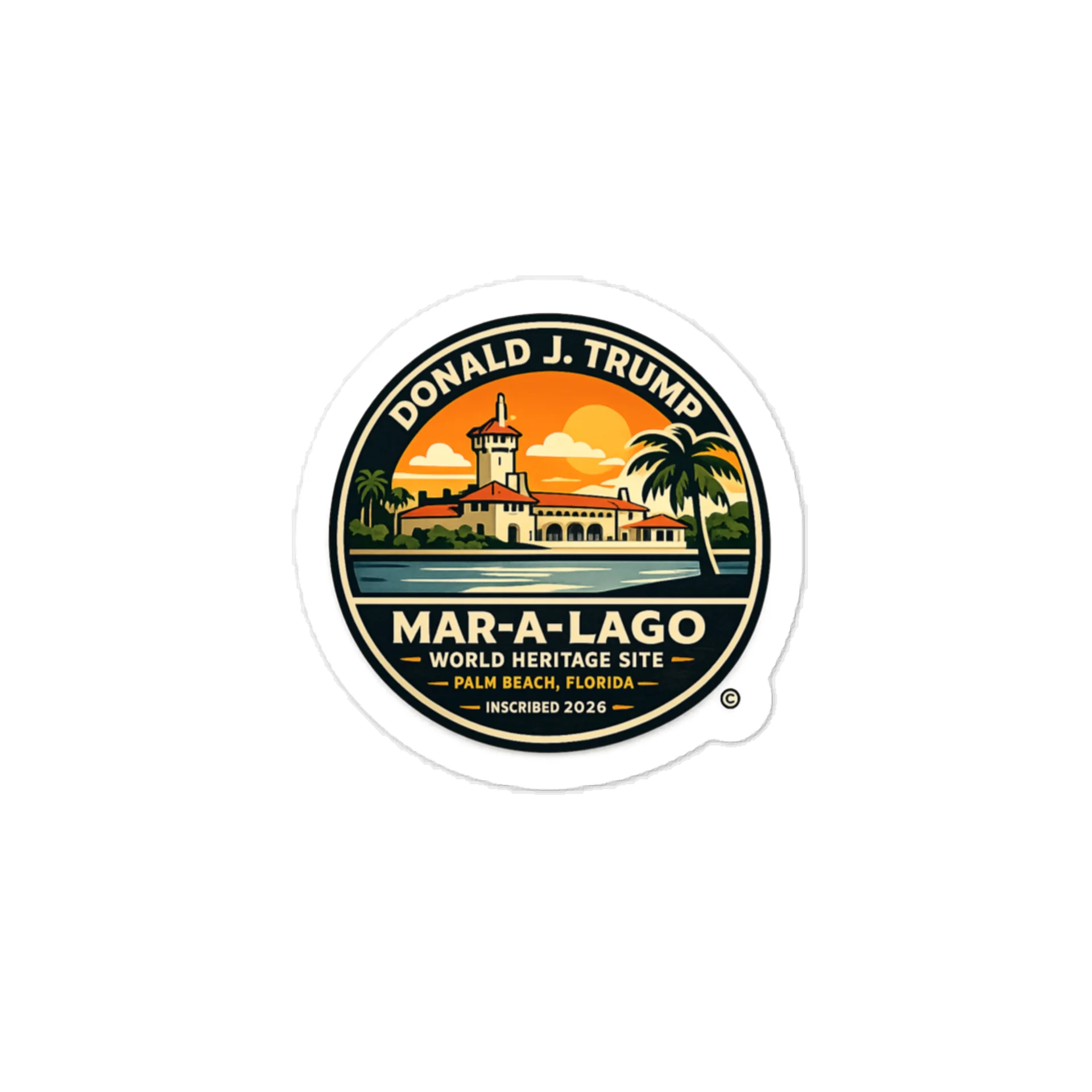 Kiss-Cut Vinyl Decals - Donald J. Trump, Mar-a-Lago, World Heritage Site™ product image (1)