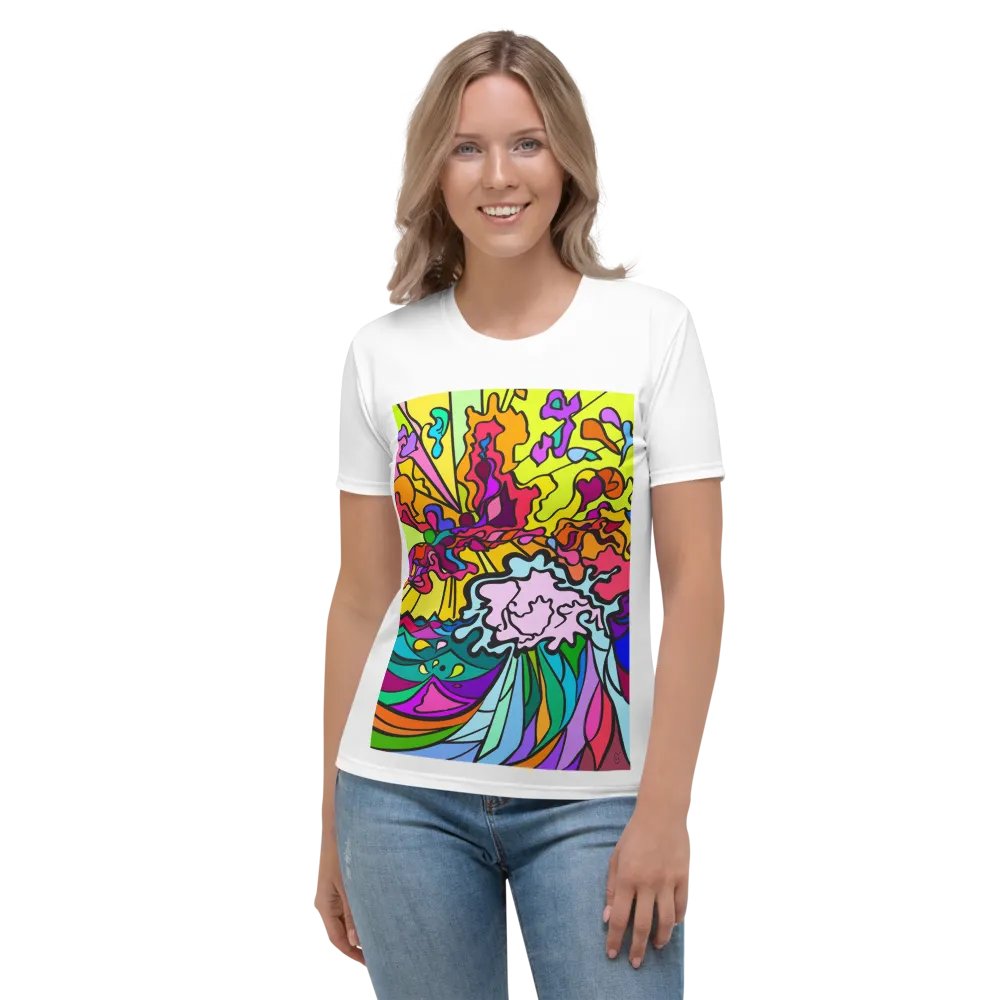 Vibrant Fusion Women's All-Over Tee - Wave at Sunset product image (1)