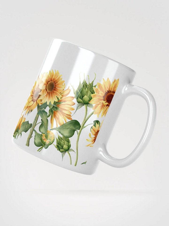 Sunflower Stalks White Ceramic Mug product image (4)