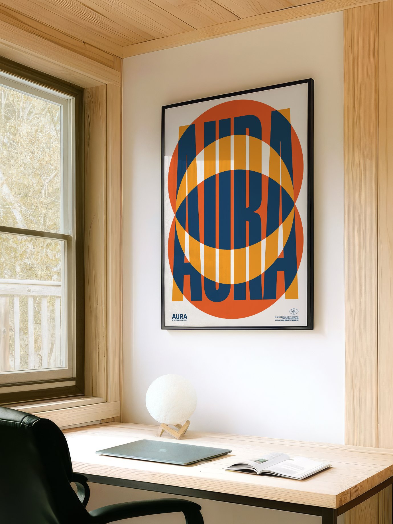 "AURA" Typography Framed Poster product image (3)