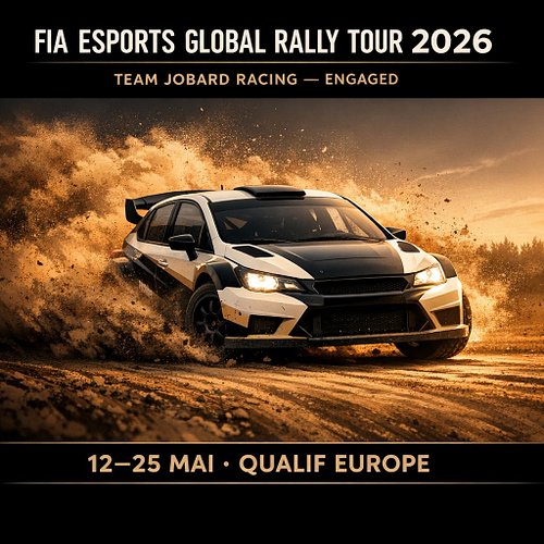 Engagement signé. Première spéciale de qualif déjà bouclée.
Team JOBARD Racing entre dans le FIA Esports Global Rally Tour 20...