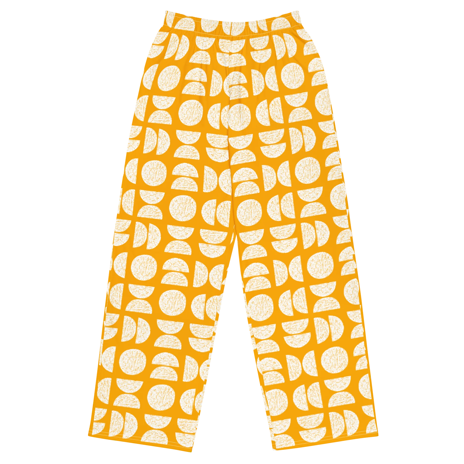 Orange Geometric Shapes Unisex Wide-Leg Pants product image (1)