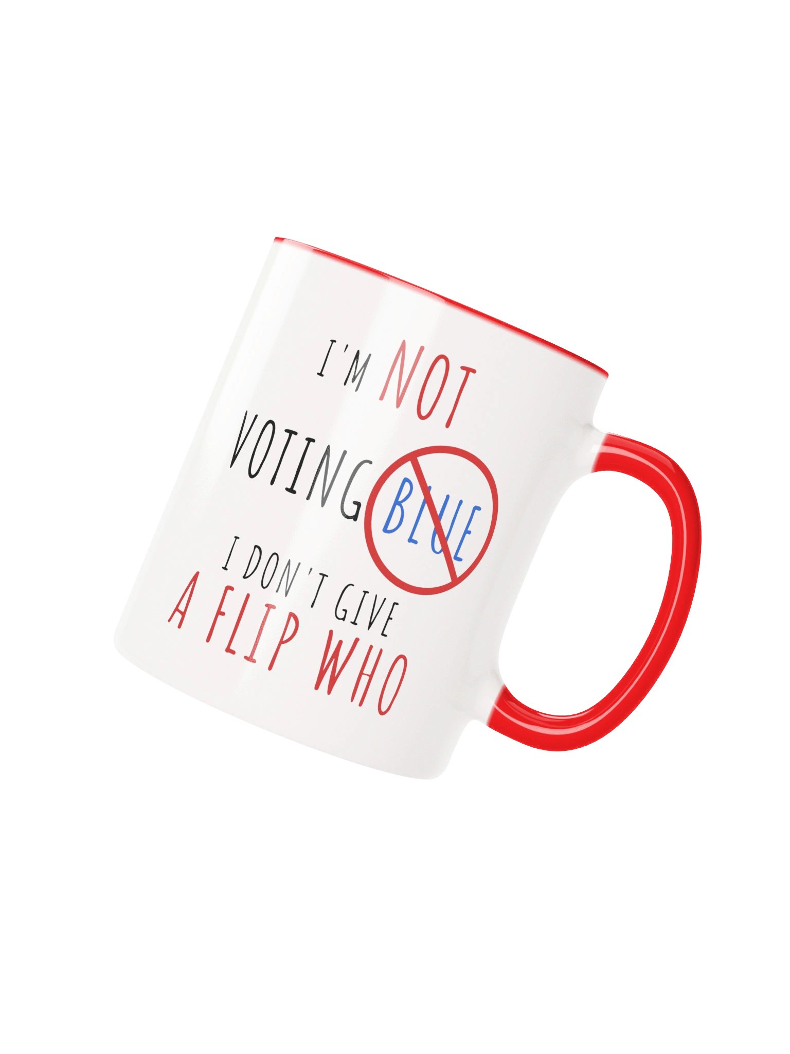 The Not Voting Blue Mug - Red Handle product image (4)