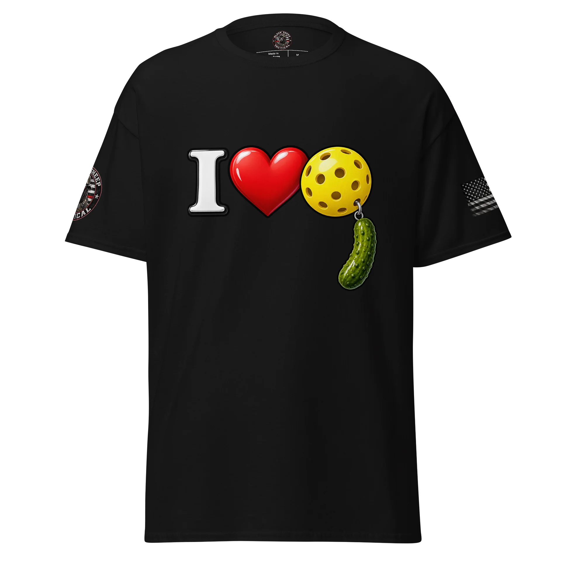 Gildan unisex pickle ball black shirt product image (1)