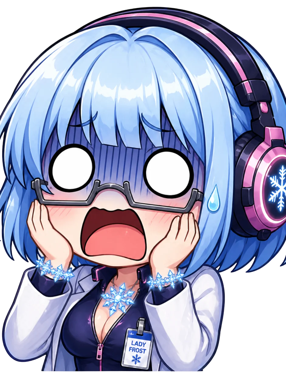 Lady Frost Mortified Emote - Die Cut Sticker product image (1)