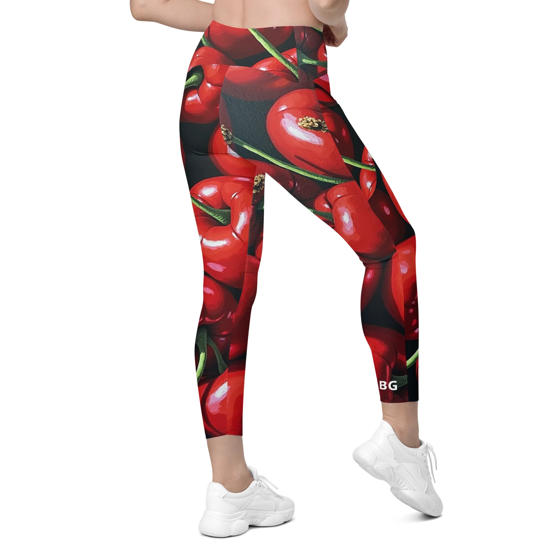 Barry Grady Cherries Crossover Leggings with Pockets product image (9)