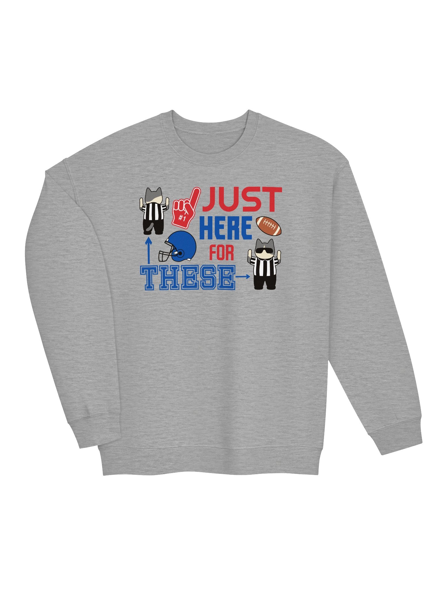 American Football Cat (JUST HERE FOR THESE - touchdown signals) - Unisex Adult Midweight Crewneck Sweatshirt product image (19)