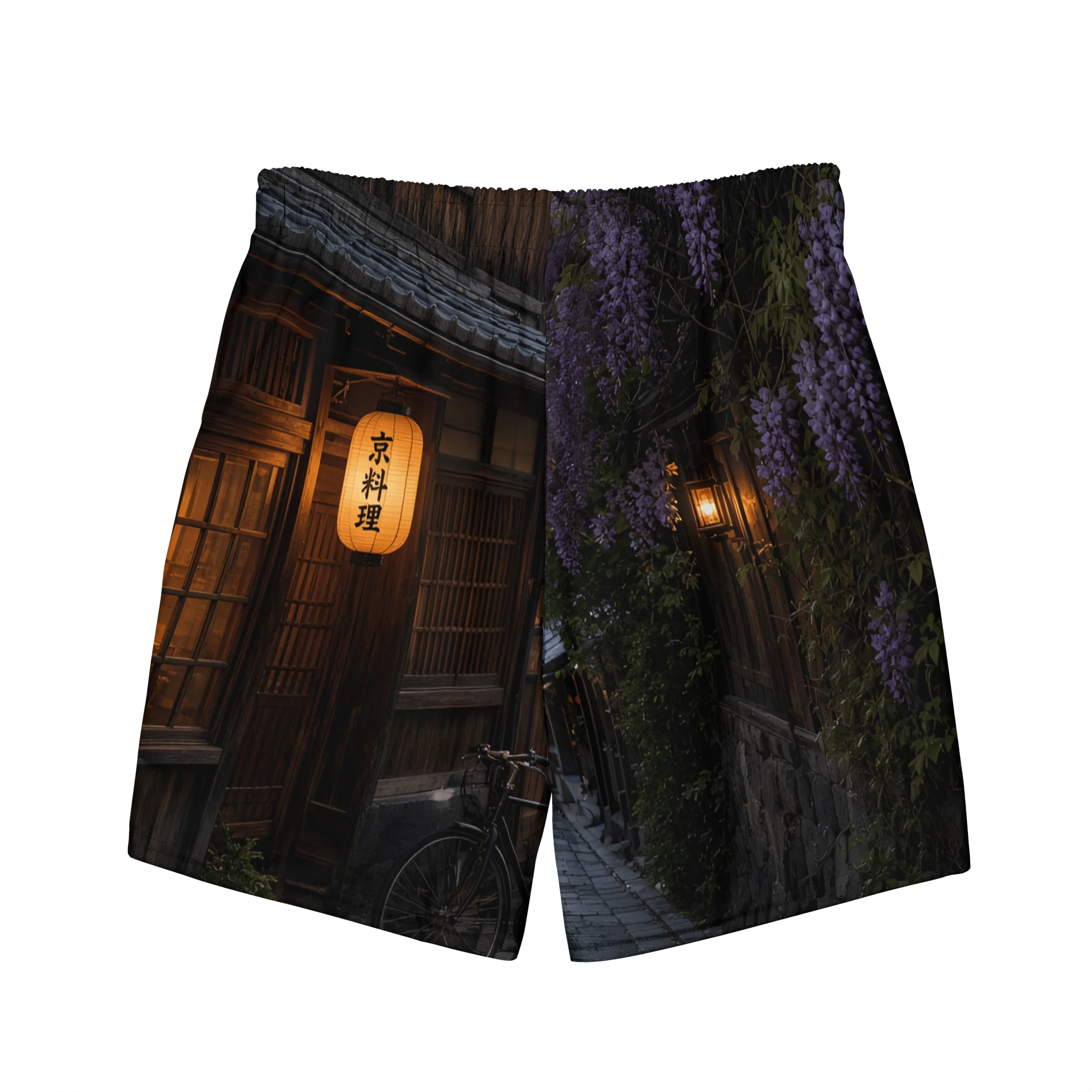 Traditional Japanese Street Wisteria Evening Swim Trunks product image (7)