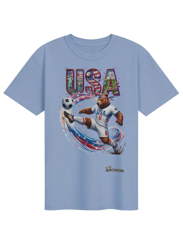 USA Bald Eagle Mascot Fan Art T-Shirt – Vibrant Culture & Soccer Streetwear product image (1)