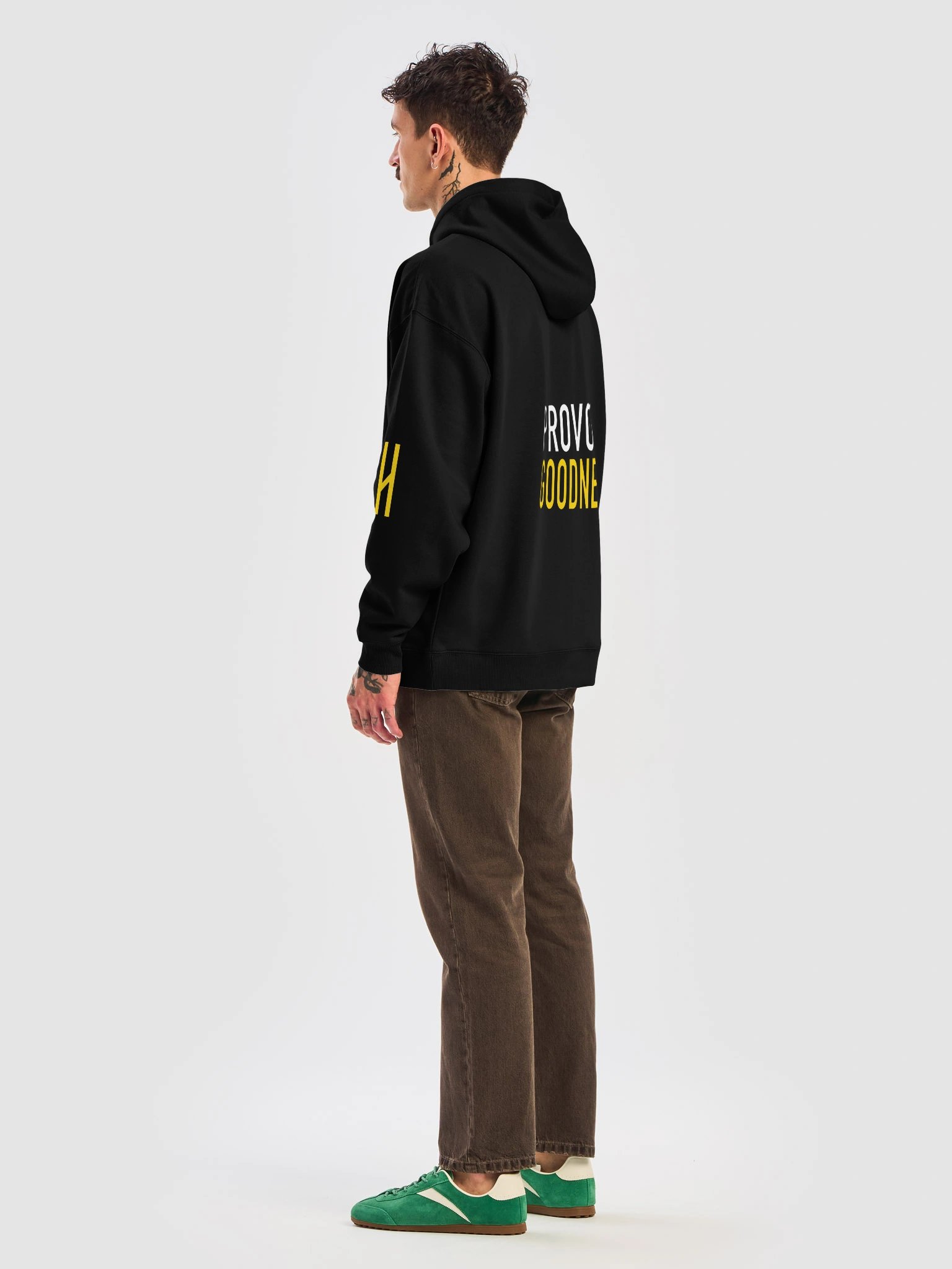 PROVOKÄHAUS Provoke Goodness Hoodie — Black & Yellow product image (8)
