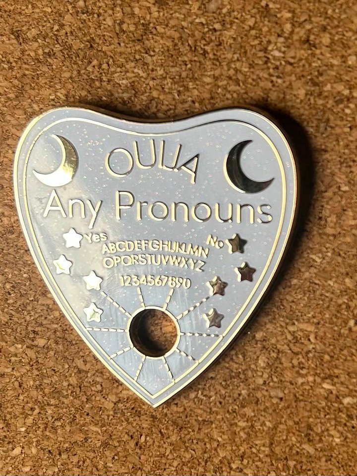 Any Pronouns Ouija Pronoun Pin product image (1)