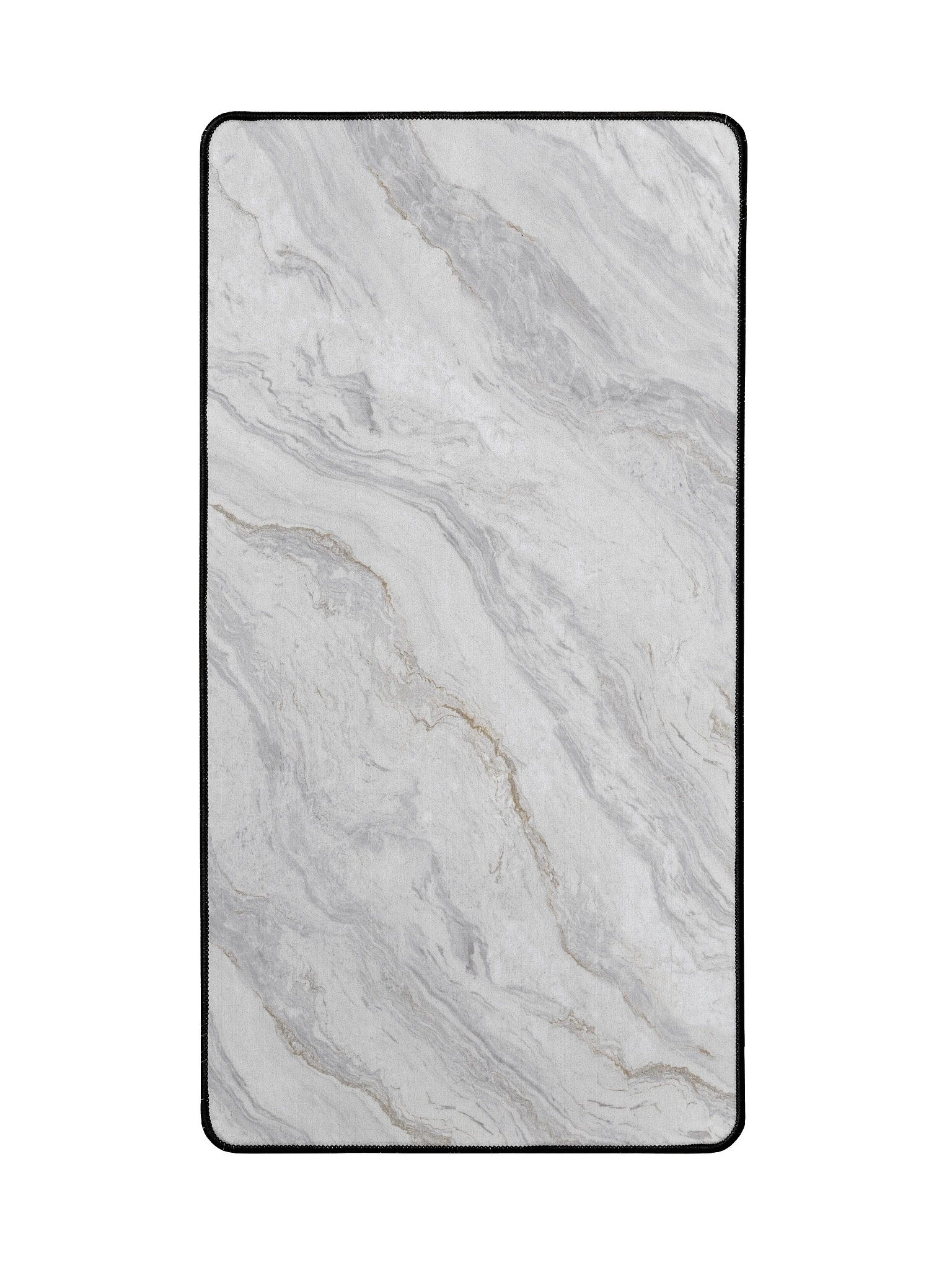 Elegant White Marble Neoprene Desk Mat with Natural Patterns product image (2)