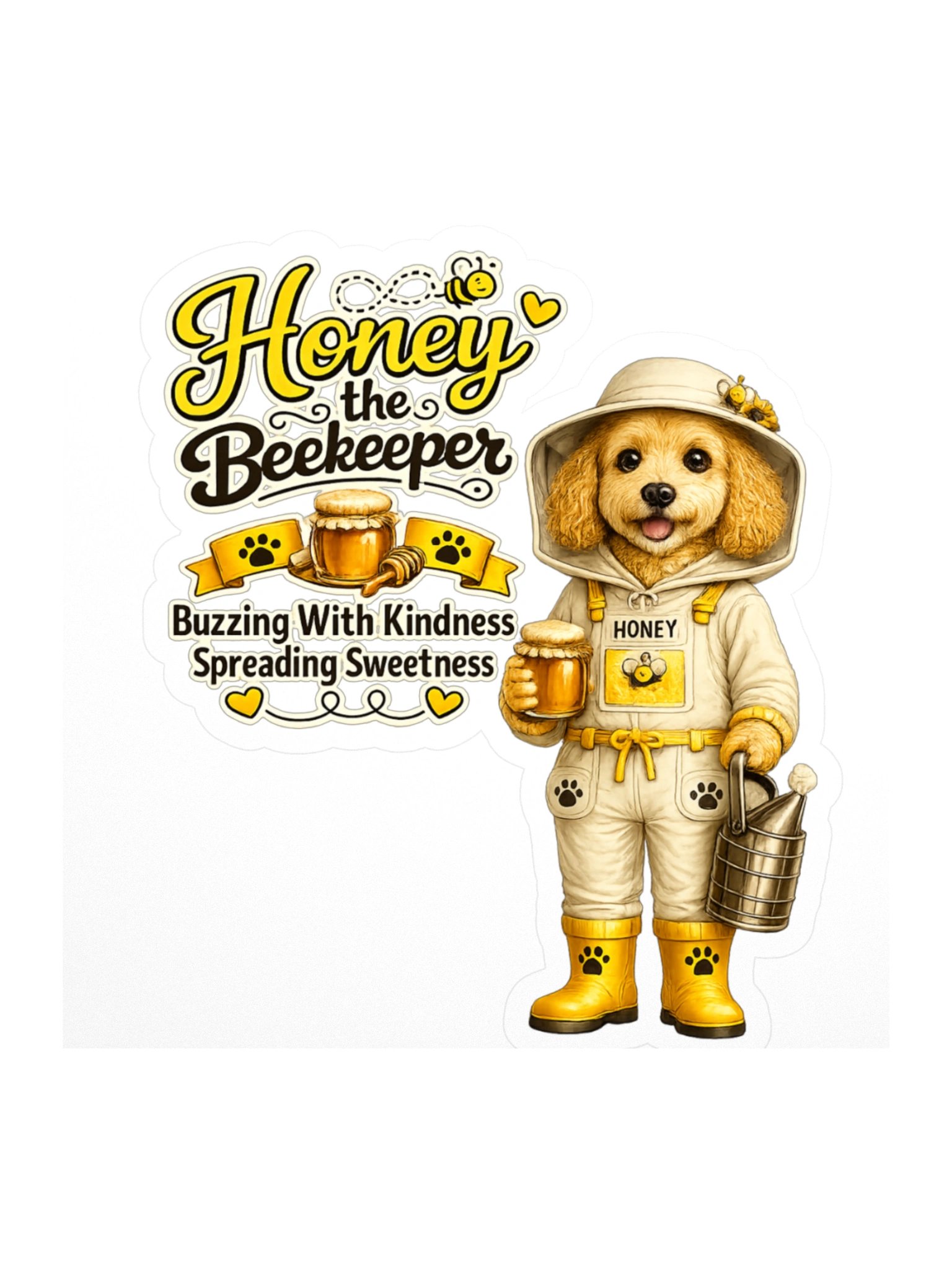 Honey the Beekeeper Dog Kiss Cut Sticker product image (1)