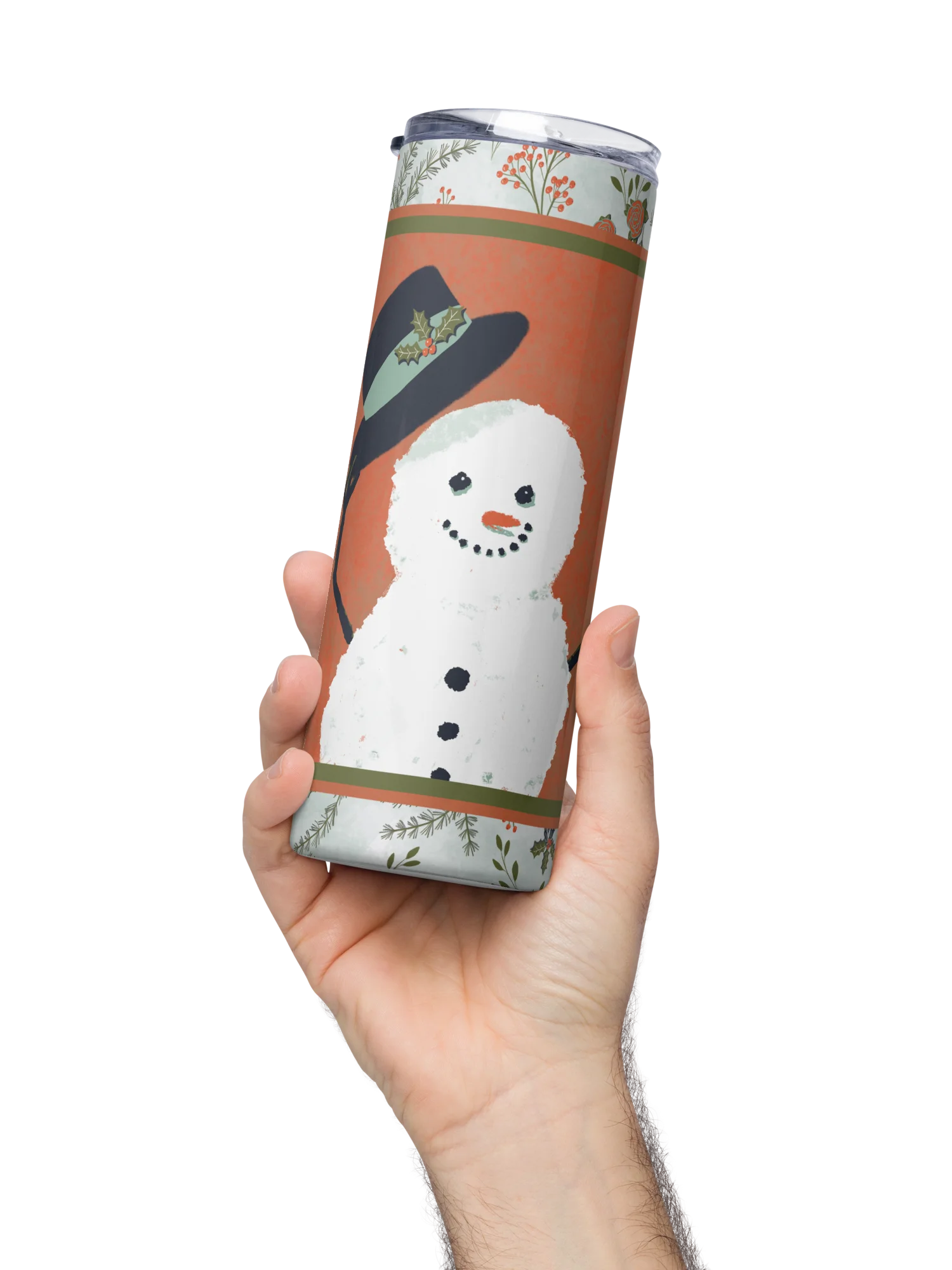 “Snowman Hello” 20-Ounce Stainless Steel Tumbler with Straw product image (2)