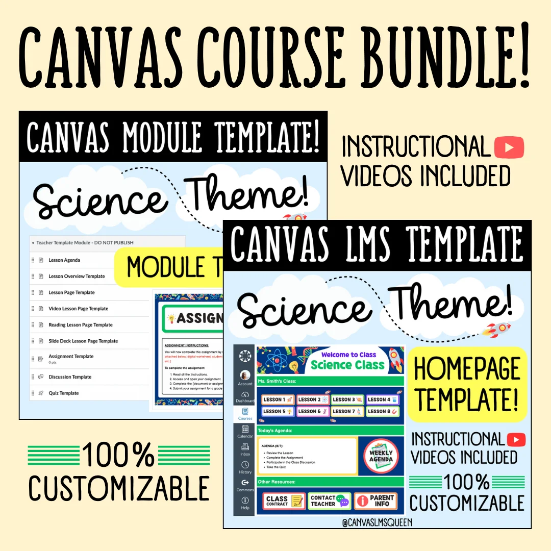 Canvas LMS Template - COURSE BUNDLE - Science Theme - 100% Customizable product image (1)