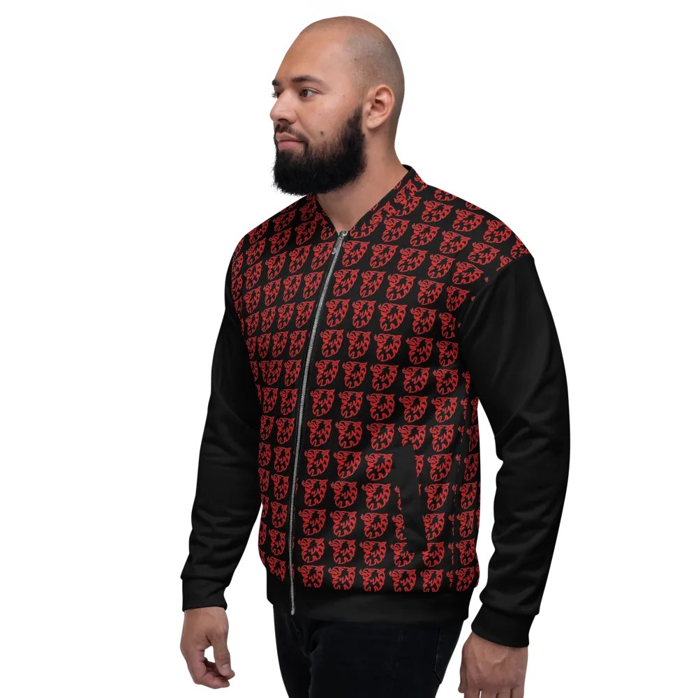 All-Over Print Bomber Jacket by Sublicolor 144/Gripen Black and Red product image (3)