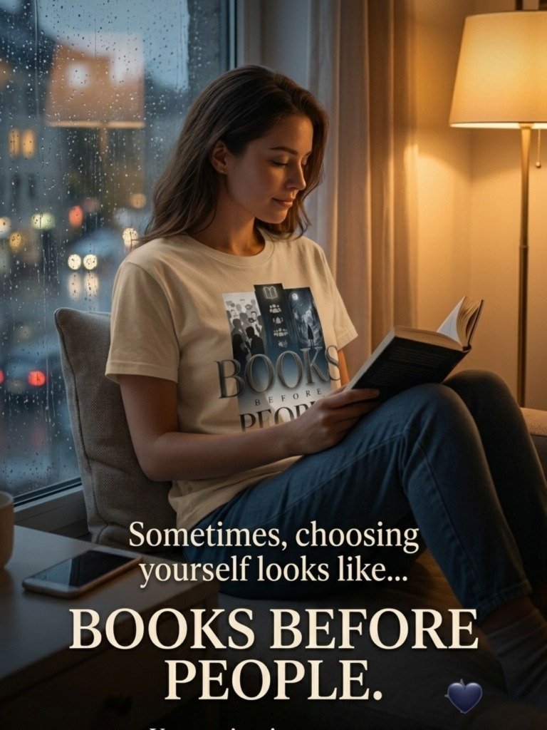 "Books Before People" Introvert’s Anthem T-Shirt – Classic Soft Cotton Fit For Men & Women product image (5)