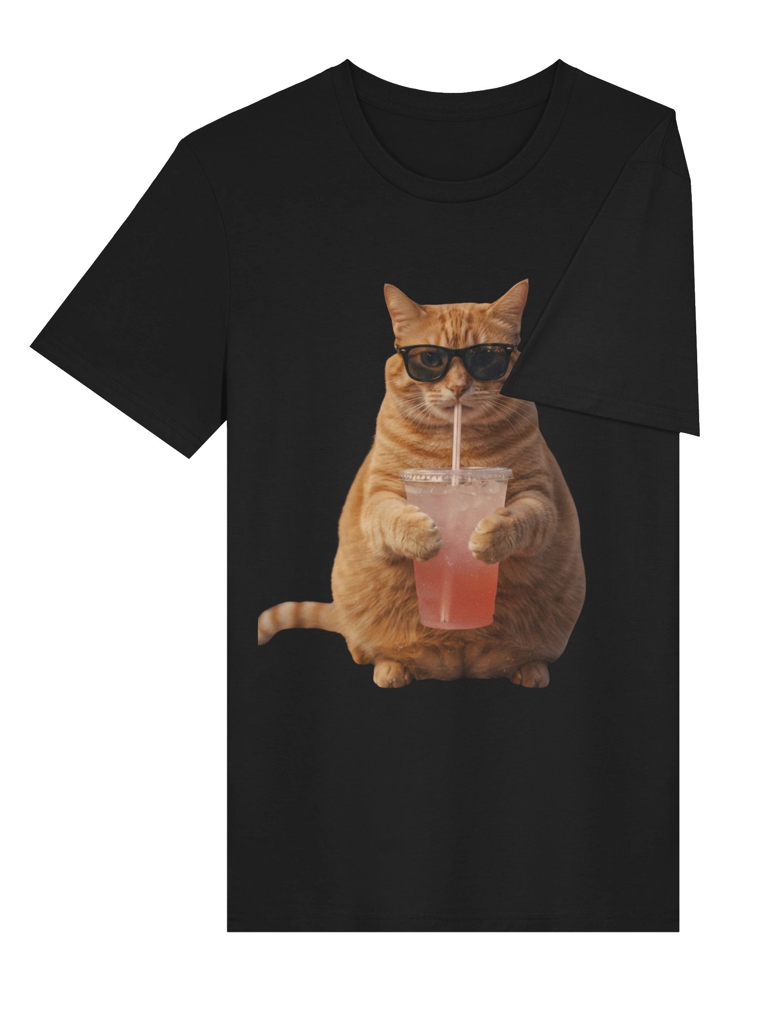 Cool Cat Sipping Drink T-Shirt product image (19)