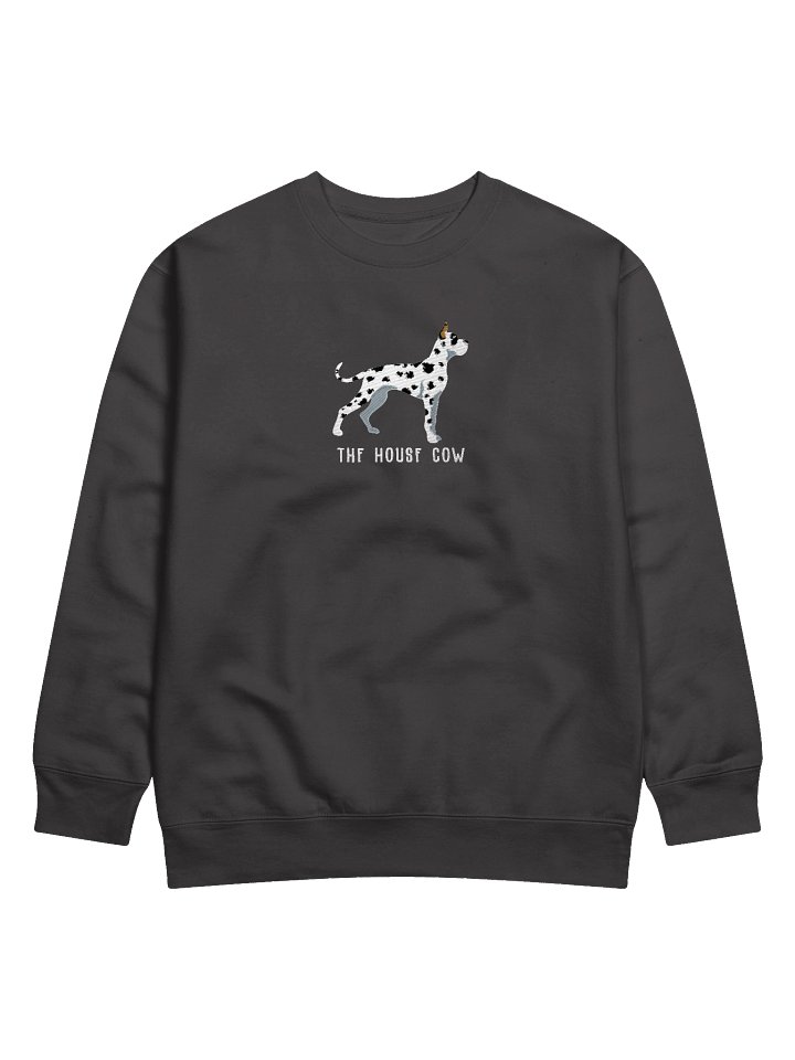 The House Cow Sweatshirt (Embroidered) of a Great Dane(Harlequin, Cropped Ears) product image (3)