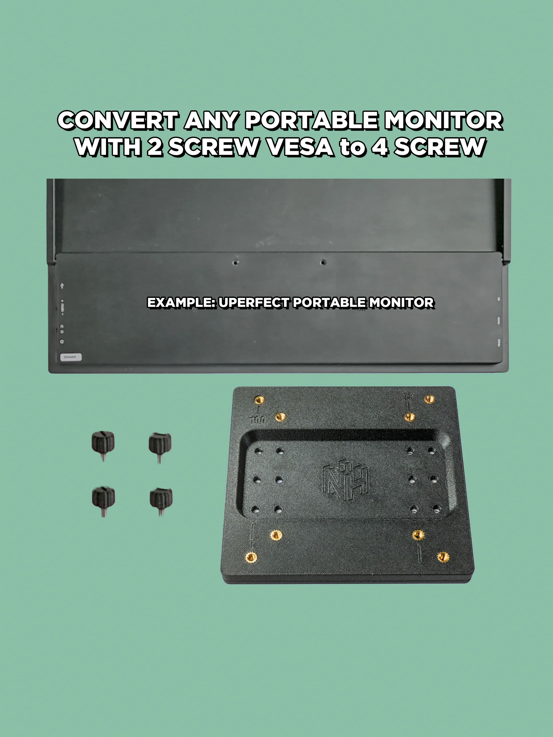 Veptor Convert | Portable Monitor 2 to 4 VESA Screw Converter product image (2)