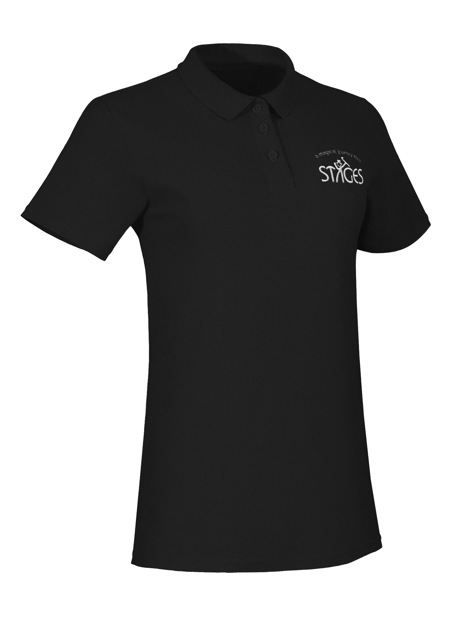 Feminine Polo - Dark with White Embroidered Stages Logo product image (8)