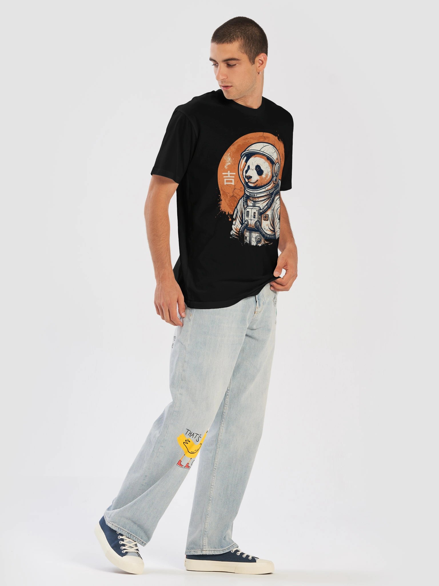 Vintage Space Panda Astronaut Graphic T-Shirt product image (3)