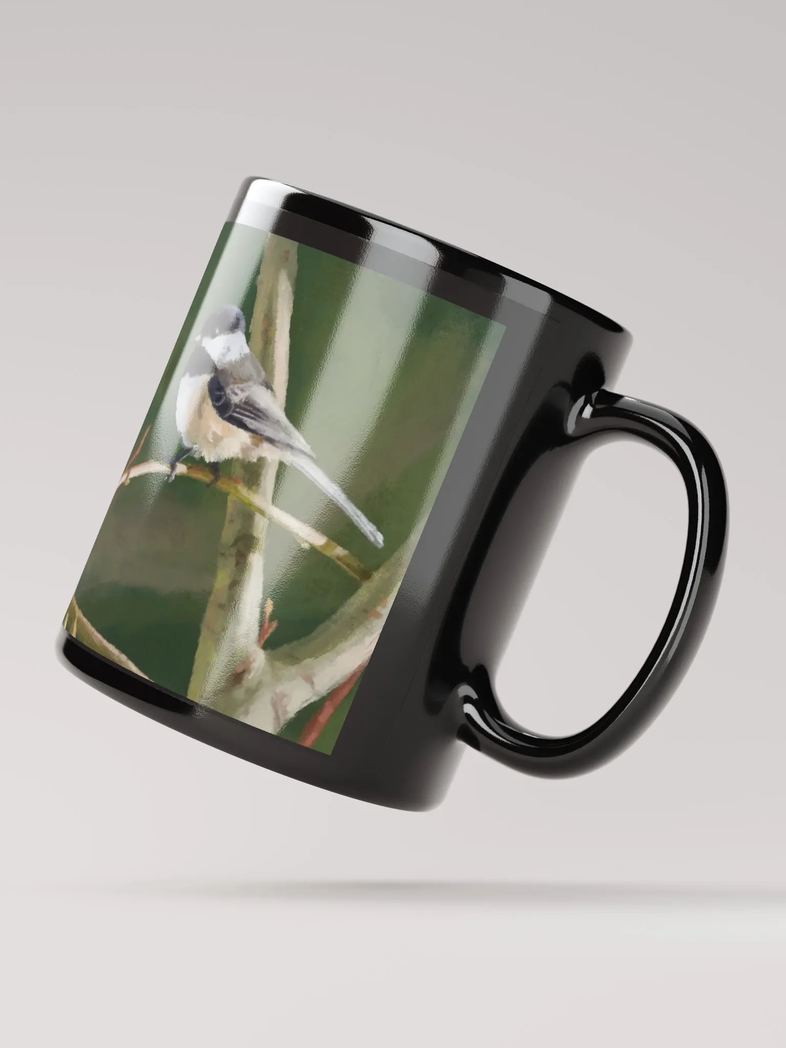 Black-capped Chickadee Black Mug product image (4)