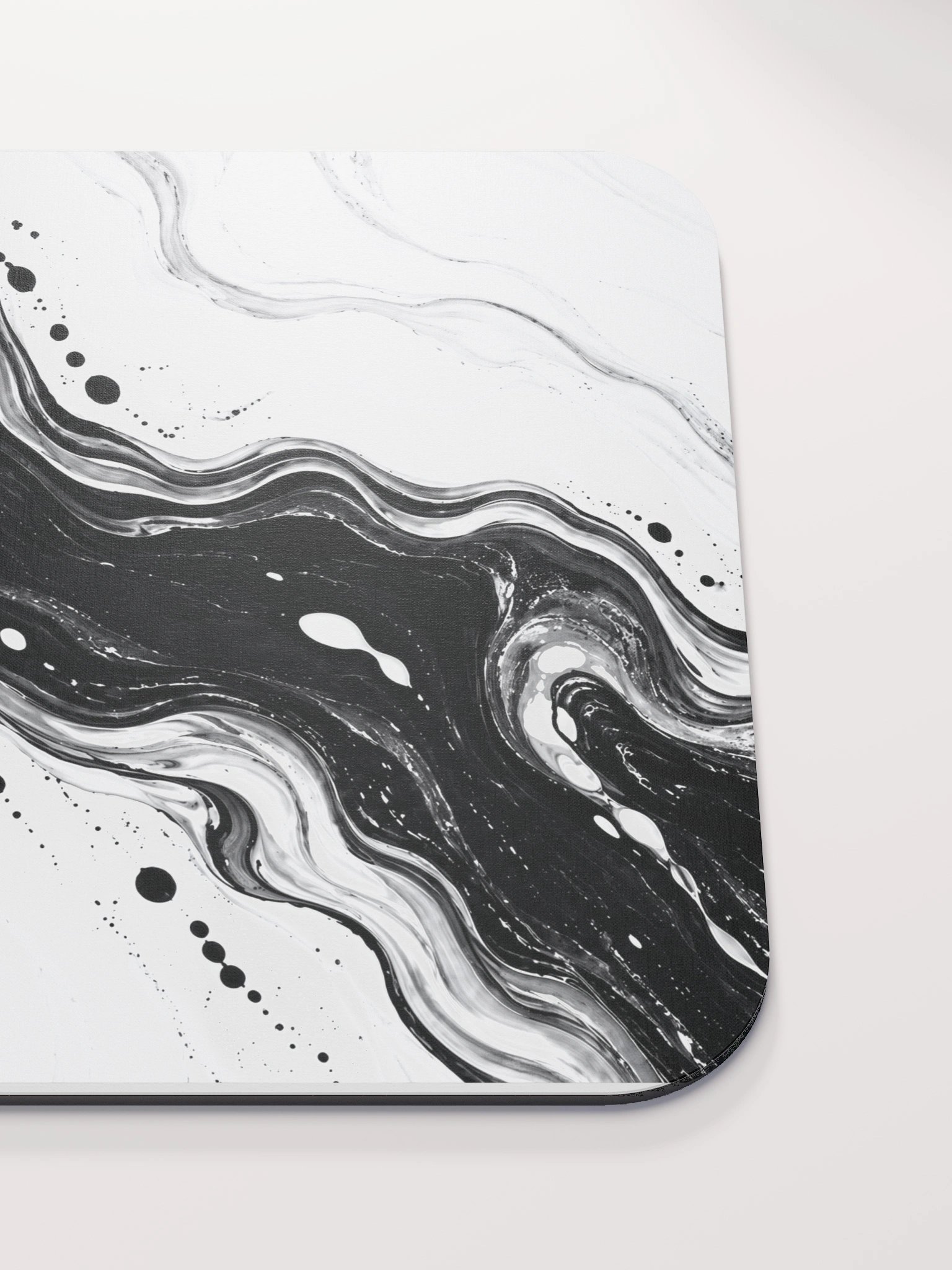 Monochrome Current — Black & White Marble Mouse Pad product image (5)