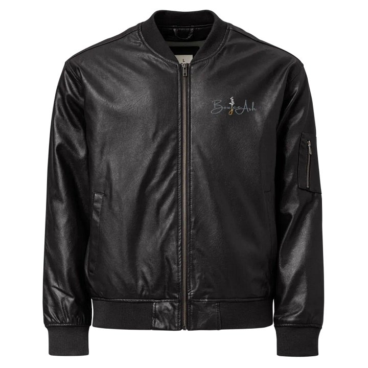 Boujee Ash Faux Leather Bomber product image (1)