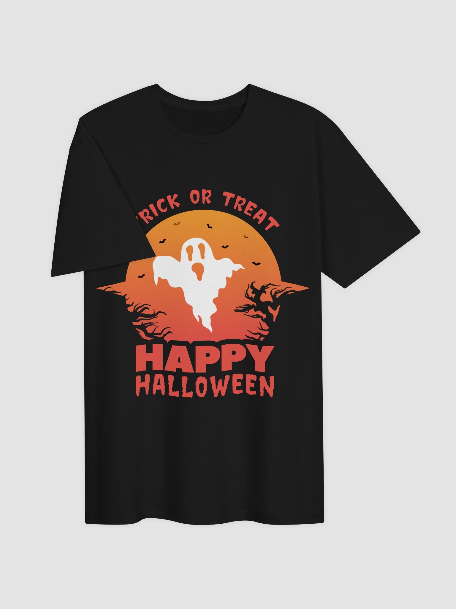 Happy Halloween Trick or Treat T-Shirt | Cute Ghost Graphic Tee product image (3)