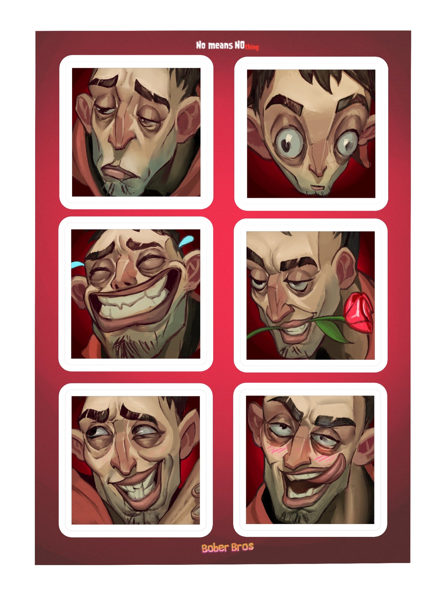 Radek Faces Sticker Sheet product image (1)