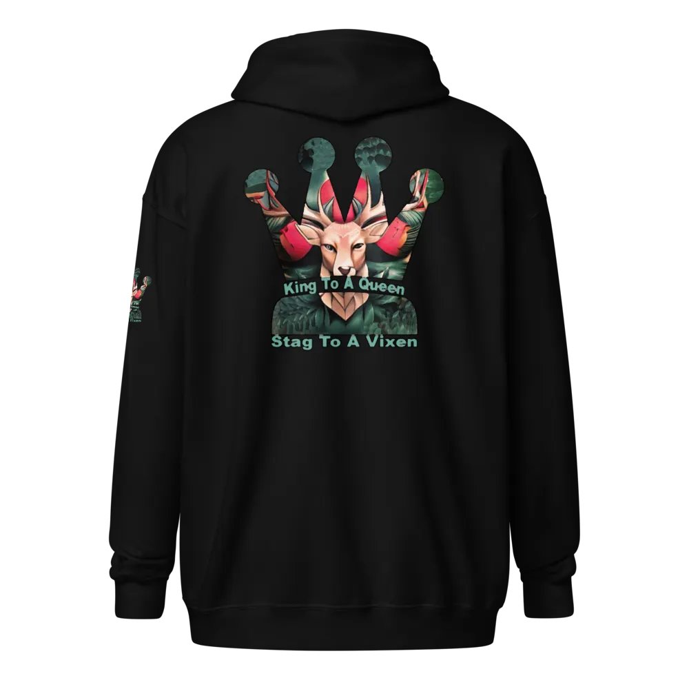 King To A Queen Stag To A Vixen zip-up hoodie product image (1)