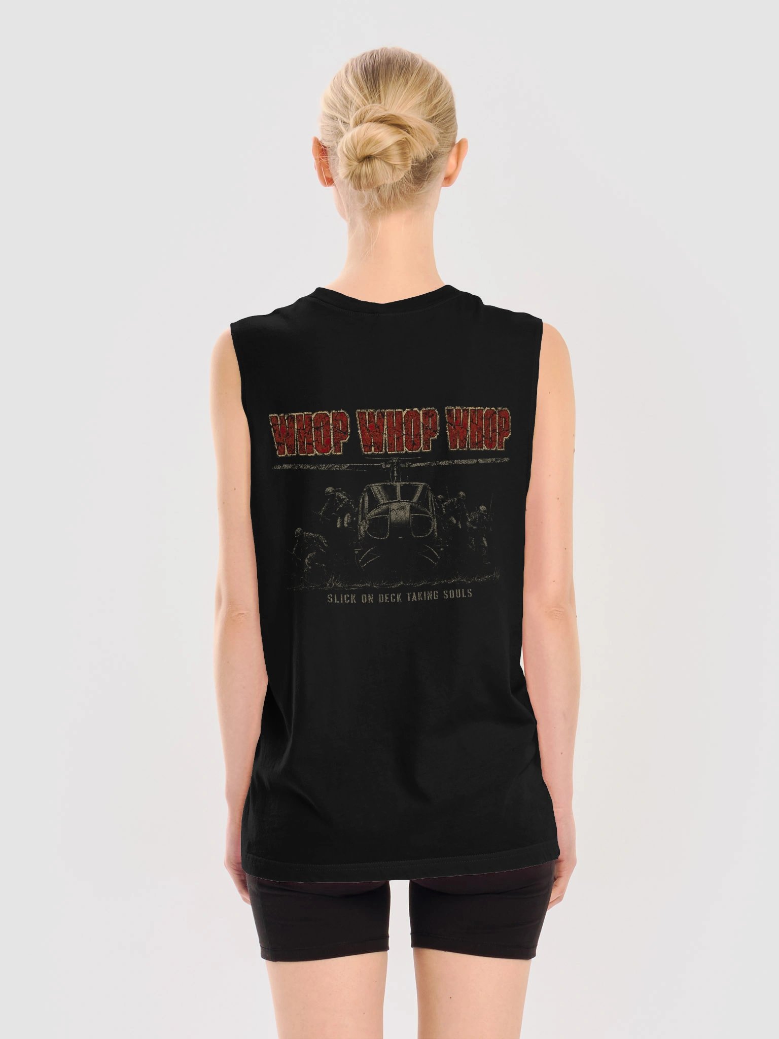 WHOP WHOP WHOP | UH-1 Huey Door Gunner Muscle Tank | Vietnam Air Cav Military Metal Graphic product image (4)