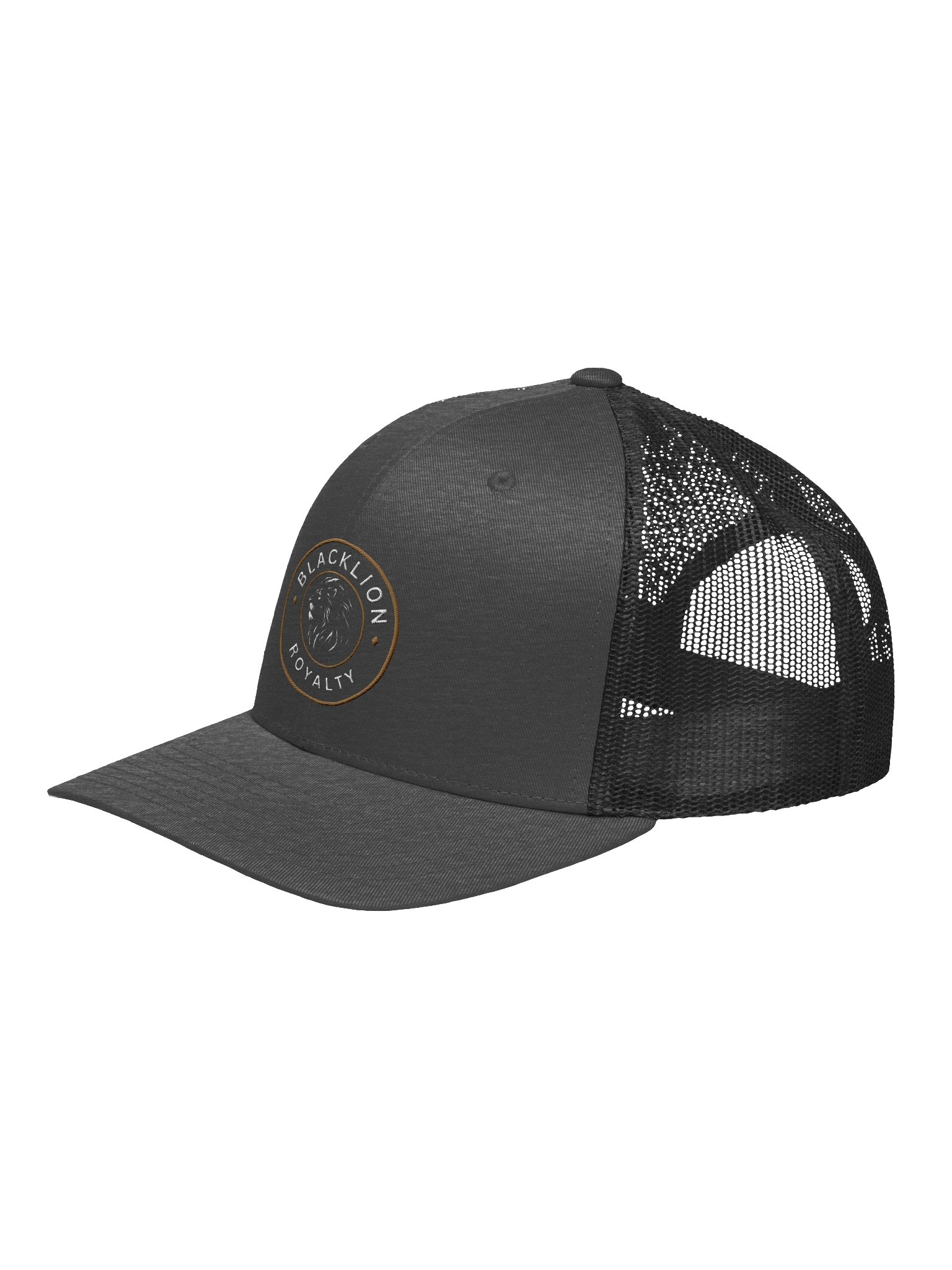 Black Lion "Royalty" Circular Crest Trucker Hat – Breathable Mesh Snapback Cap product image (2)