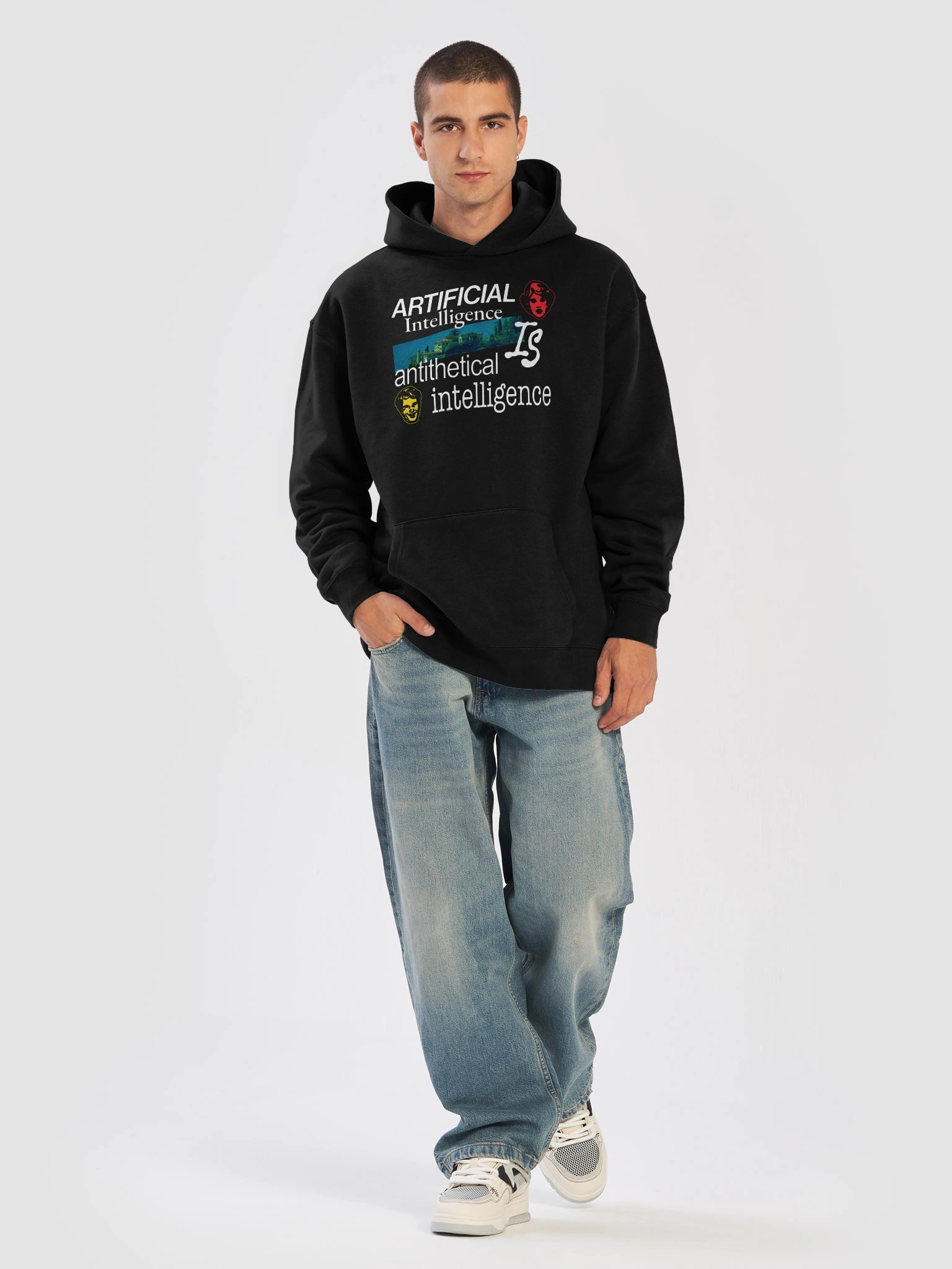 ANTITHETICAL INTELLIGENCE BLACK HOODIE product image (6)