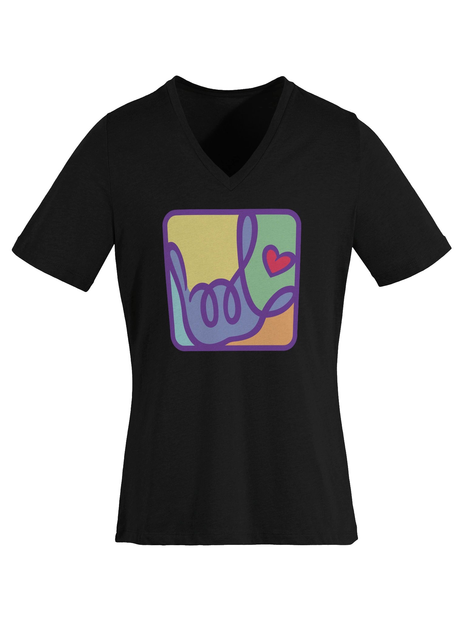 Womens Forever ILY Pastel Box V-Neck T-shirt product image (6)