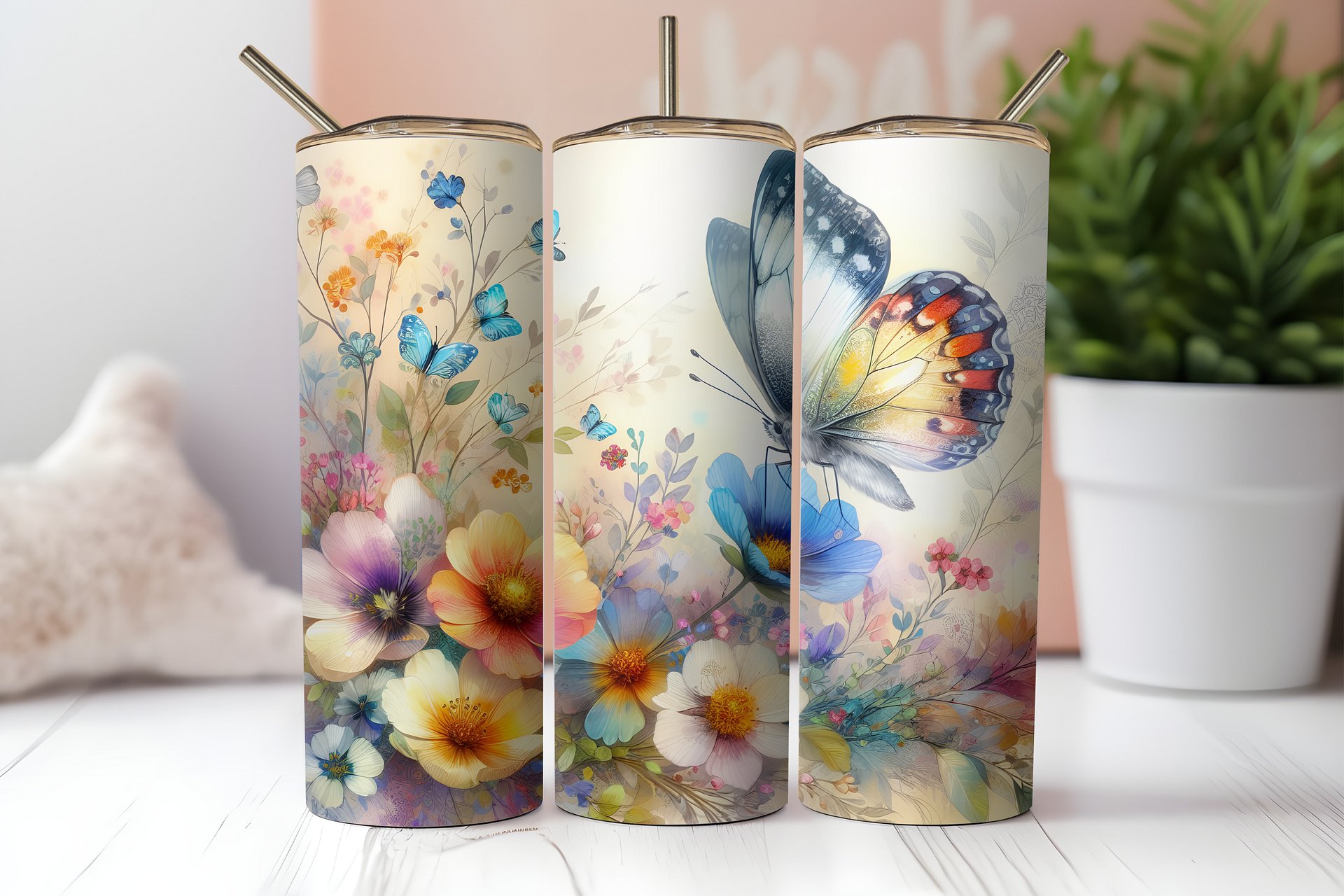 Fluttering Beauty: Butterfly Tumbler product image (2)
