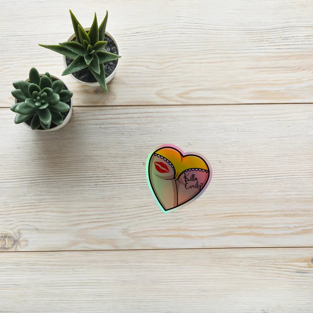 YELLOW HEART BUTT STICKER product image (8)